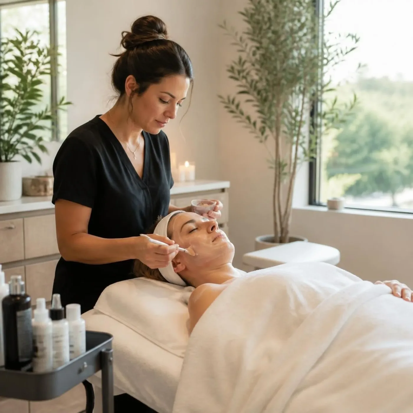 Soin du visage en institut d'esthétique à Lyon